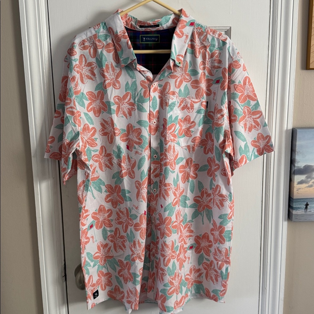 William Murray Full Button Down Multicolor Floral… - image 1